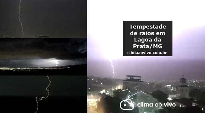 tempestade de raios em lagoa da prata mg com logo do clima ao vivo e texto tempestade de raios em lagoa da prata mg